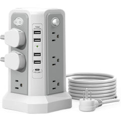 PASSUS front view tower showing all outlets and vertical design for decluttered space