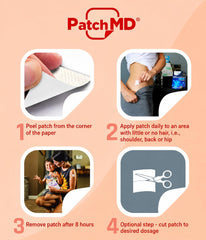 PatchMD parche aplicado en brazo en uso diario, comodidad y libertad de movimiento