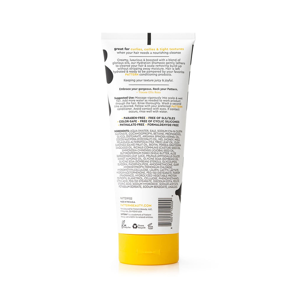 PATTERN shampoo being applied in shower showing practical use and scalp cleansing benefit