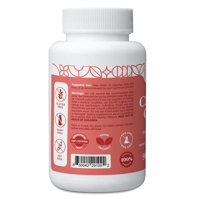 Pattern Wellness primer plano de una cápsula vegetal mostrando textura fina