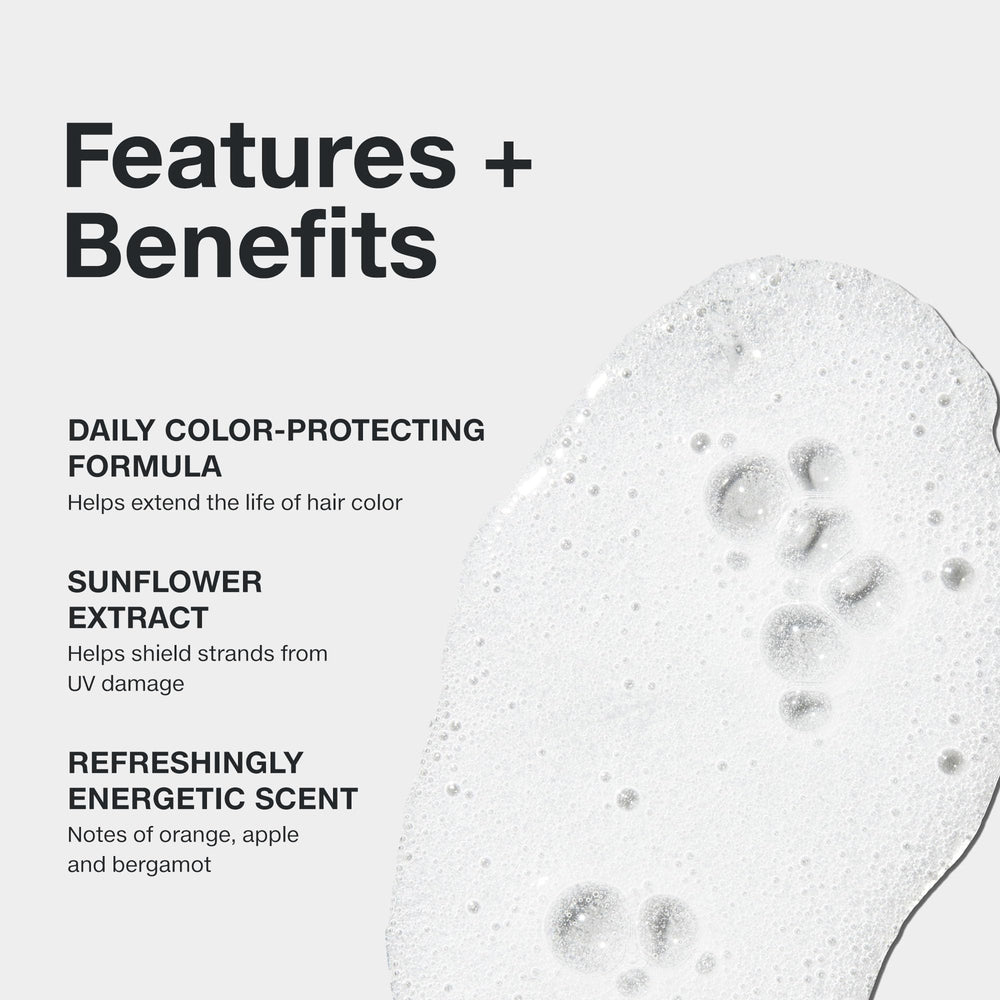 Paul Mitchell close-up label highlighting sunflower extract and recyclable packaging benefits