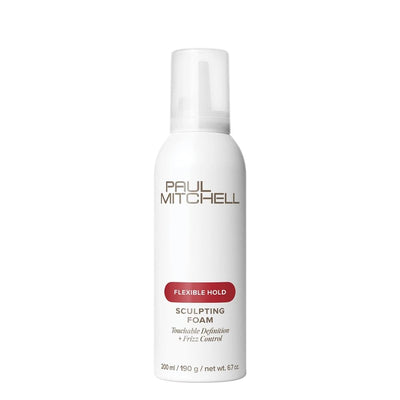 Paul Mitchell envase frontal de Sculpting Foam mostrando diseño y tamaño útil