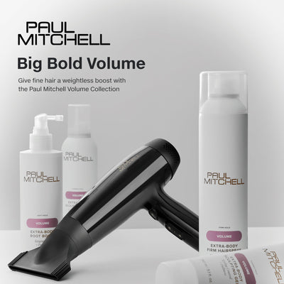 Cabello con más cuerpo tras usar Paul Mitchell Extra-Body en un ambiente de peinado cotidiano