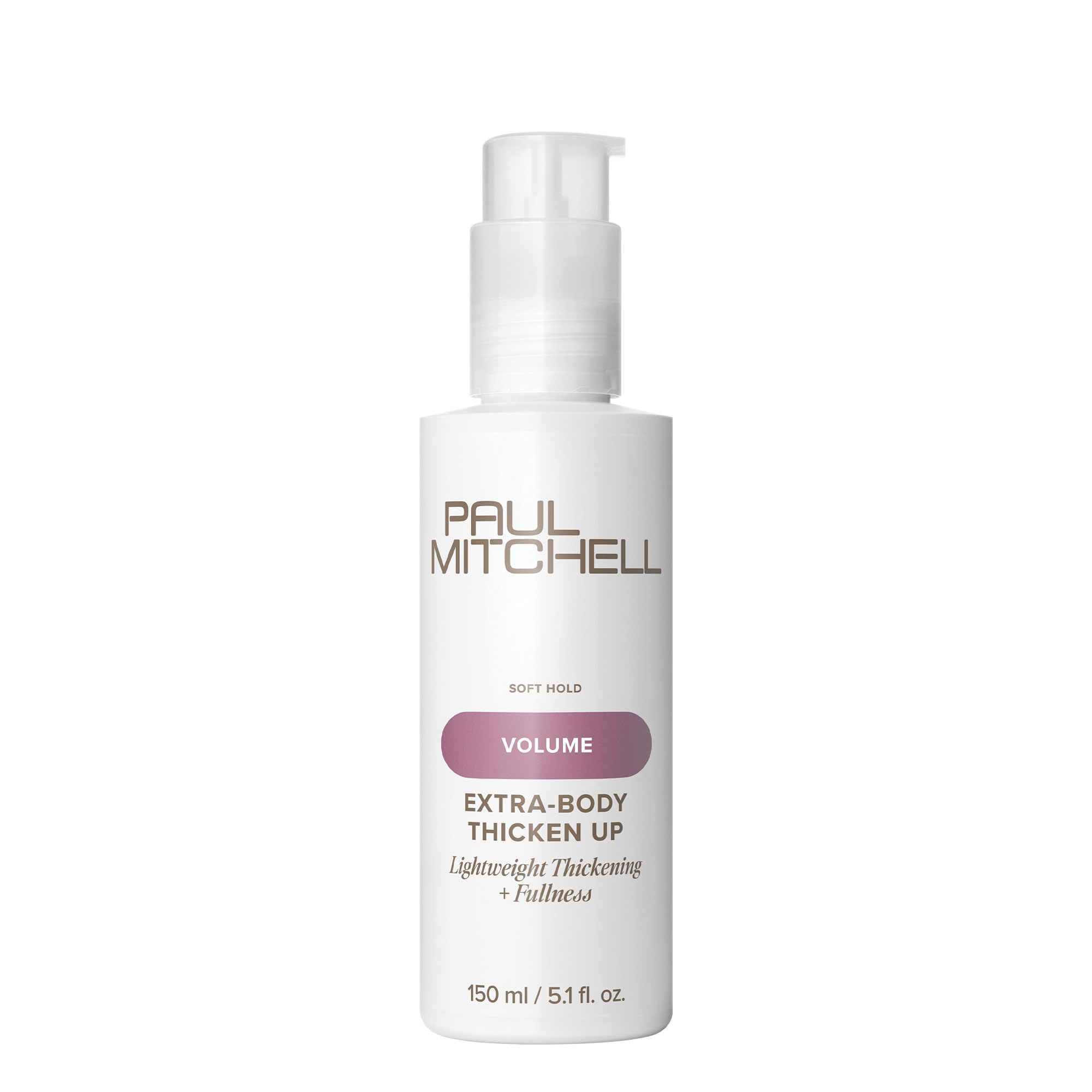 Paul Mitchell frasco frontal Thicken Up mostrando diseño y volumen