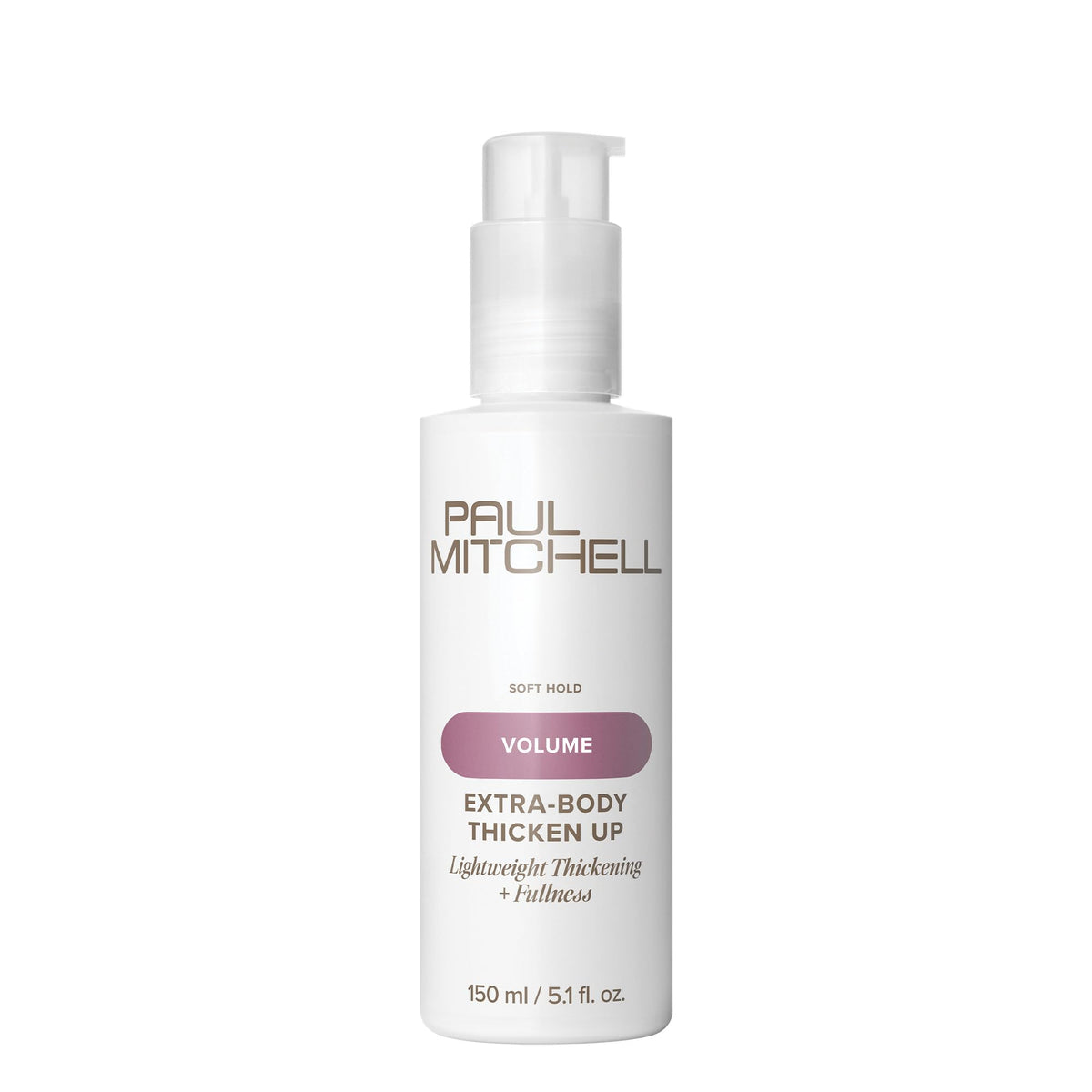 Paul Mitchell frasco frontal Thicken Up mostrando diseño y volumen