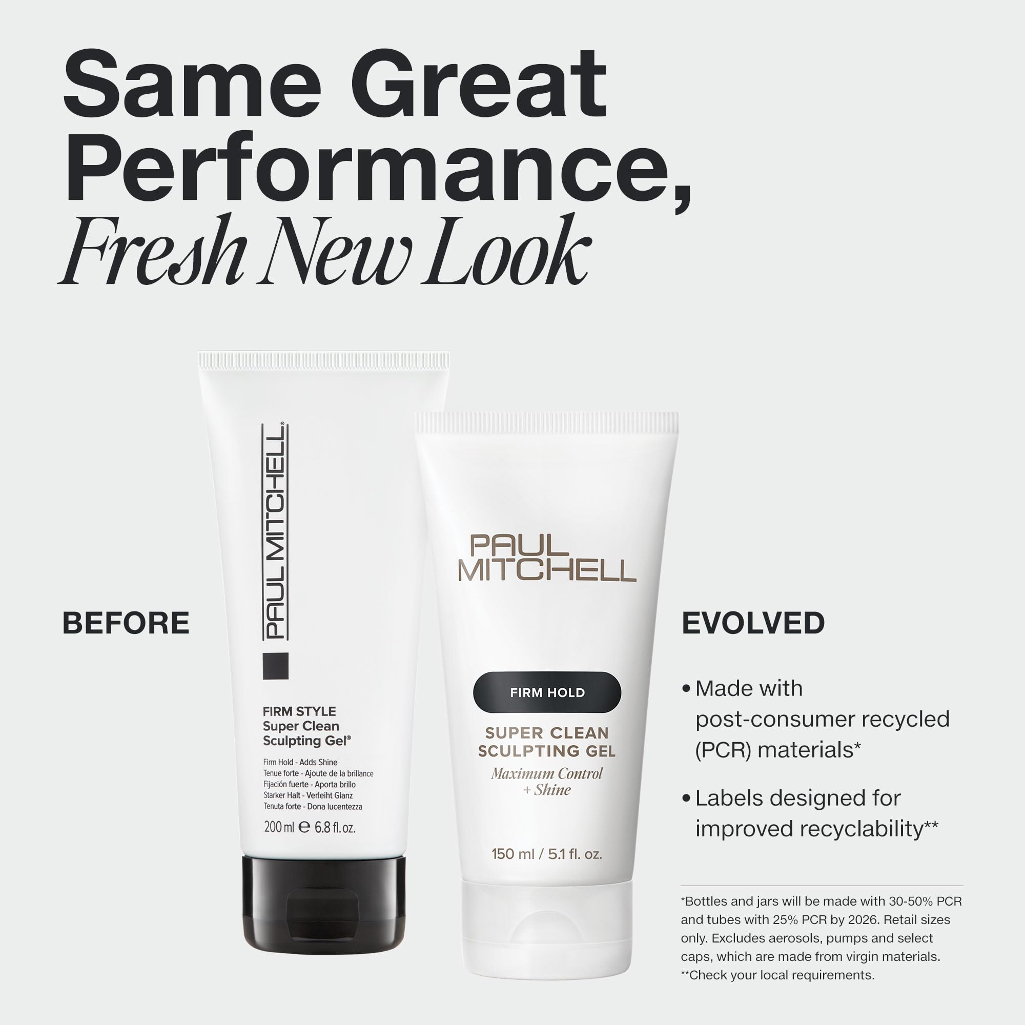 Paul Mitchell textura del gel en primer plano, muestra brillo y control