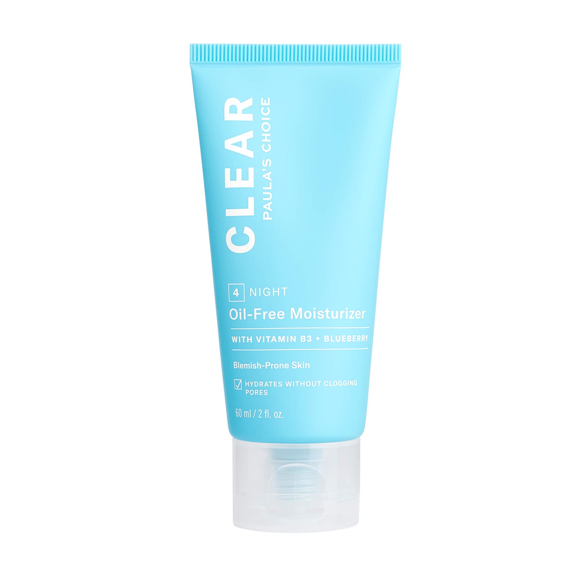 Paula's Choice envase frontal del hidratante CLEAR mostrando diseño y beneficio sin brillo