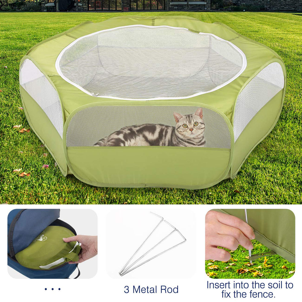 Pawaboo corralito plegado dentro de su funda para transporte compacto