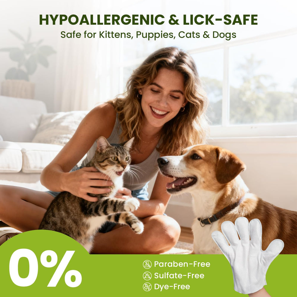 PawSono comparación de tamaño del guante mostrando cobertura superior y eficiencia