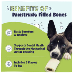 Pawstruck hueso cortado mostrando relleno, atractivo y nutritivo