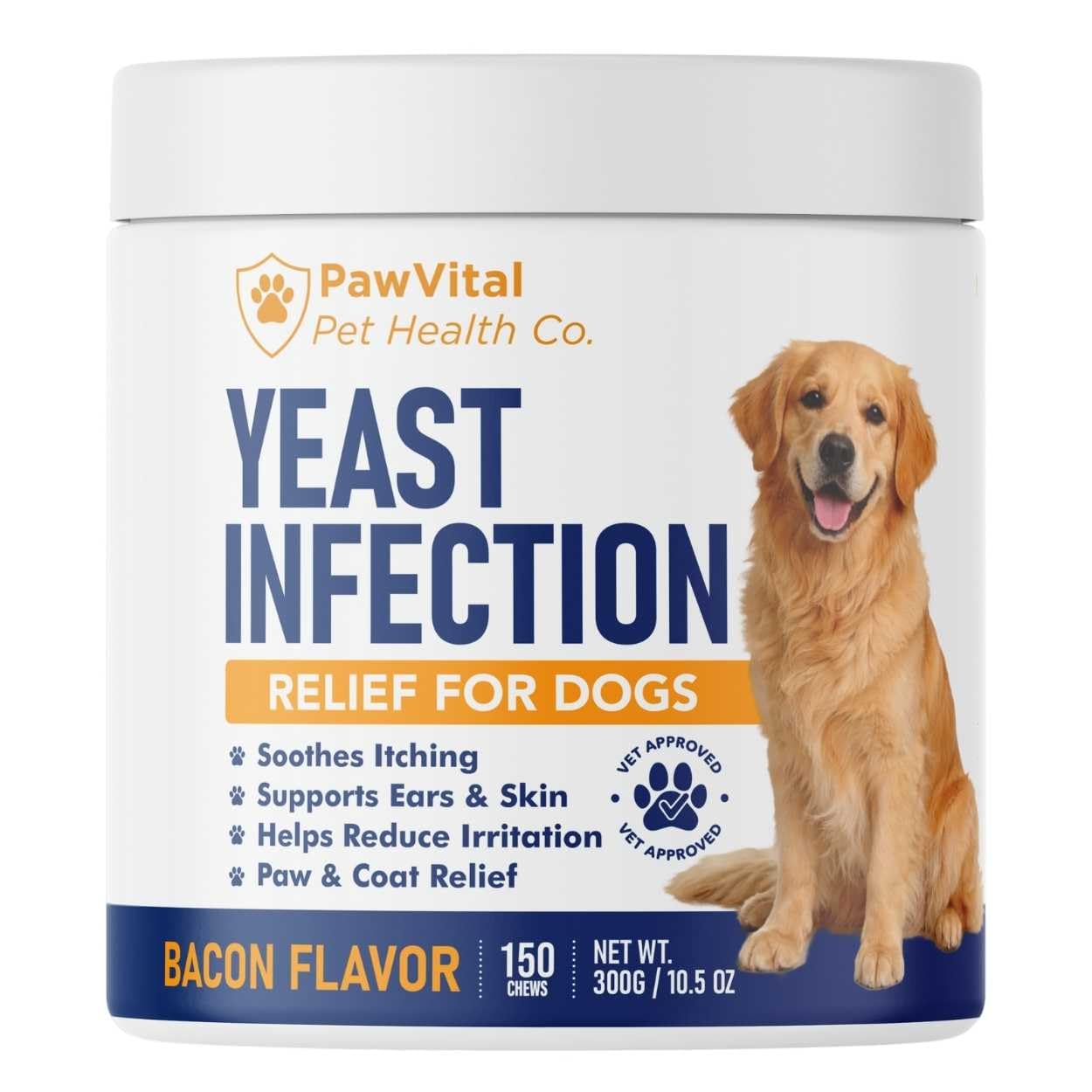 PawVital frasco frontal de 150 masticables muestra presentación y etiqueta clara