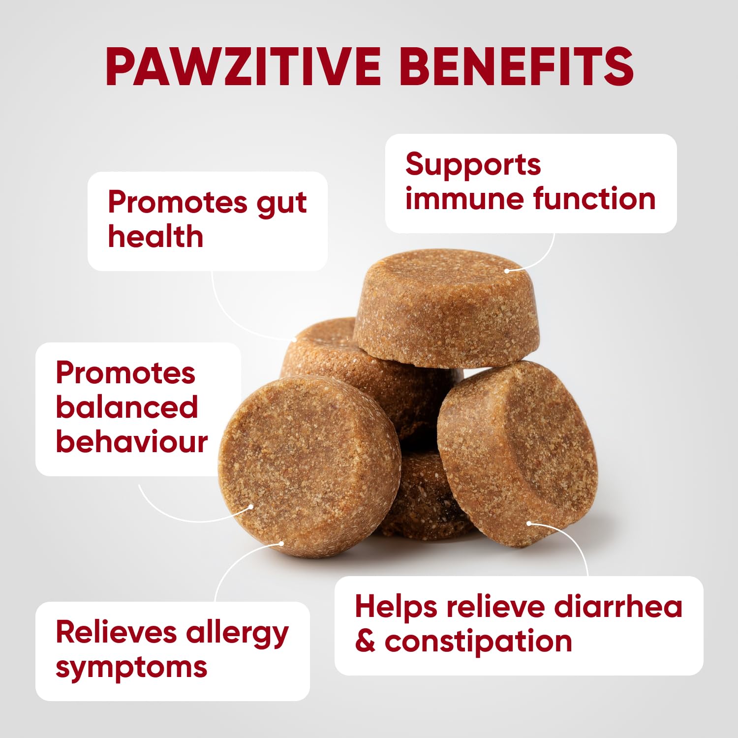 Pawzitive Pets primer plano de textura de la chew para apreciar formato masticable