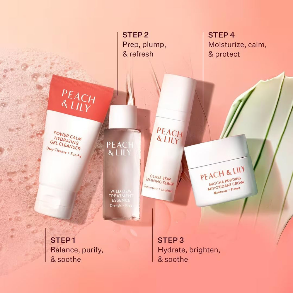 Peach & Lily etiqueta con ingredientes clave, transparencia y formulación limpia