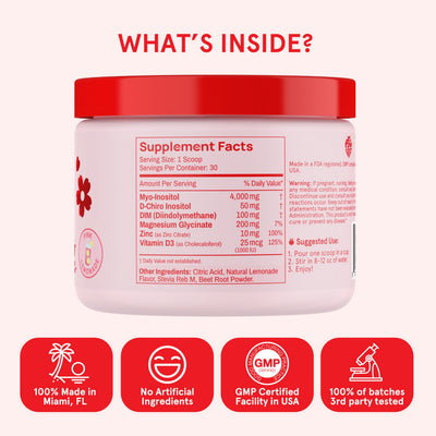 Peach Perfect etiqueta nutricional en primer plano, información clara de ingredientes