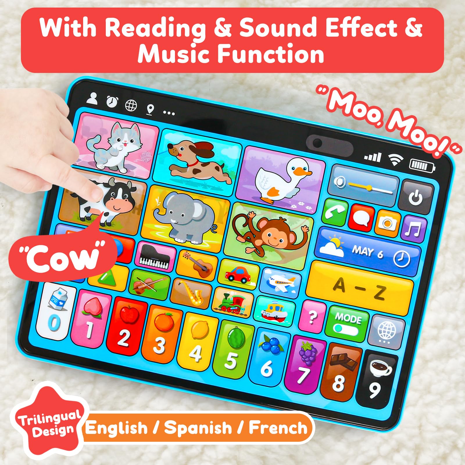 Peacurh comparación de tamaño junto a un juguete para referencia de escala