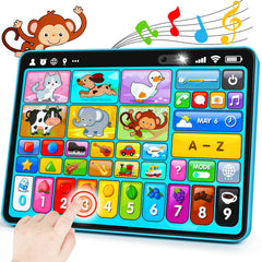 Peacurh tablet frontal mostrando los 39 iconos y botones grandes para aprendizaje