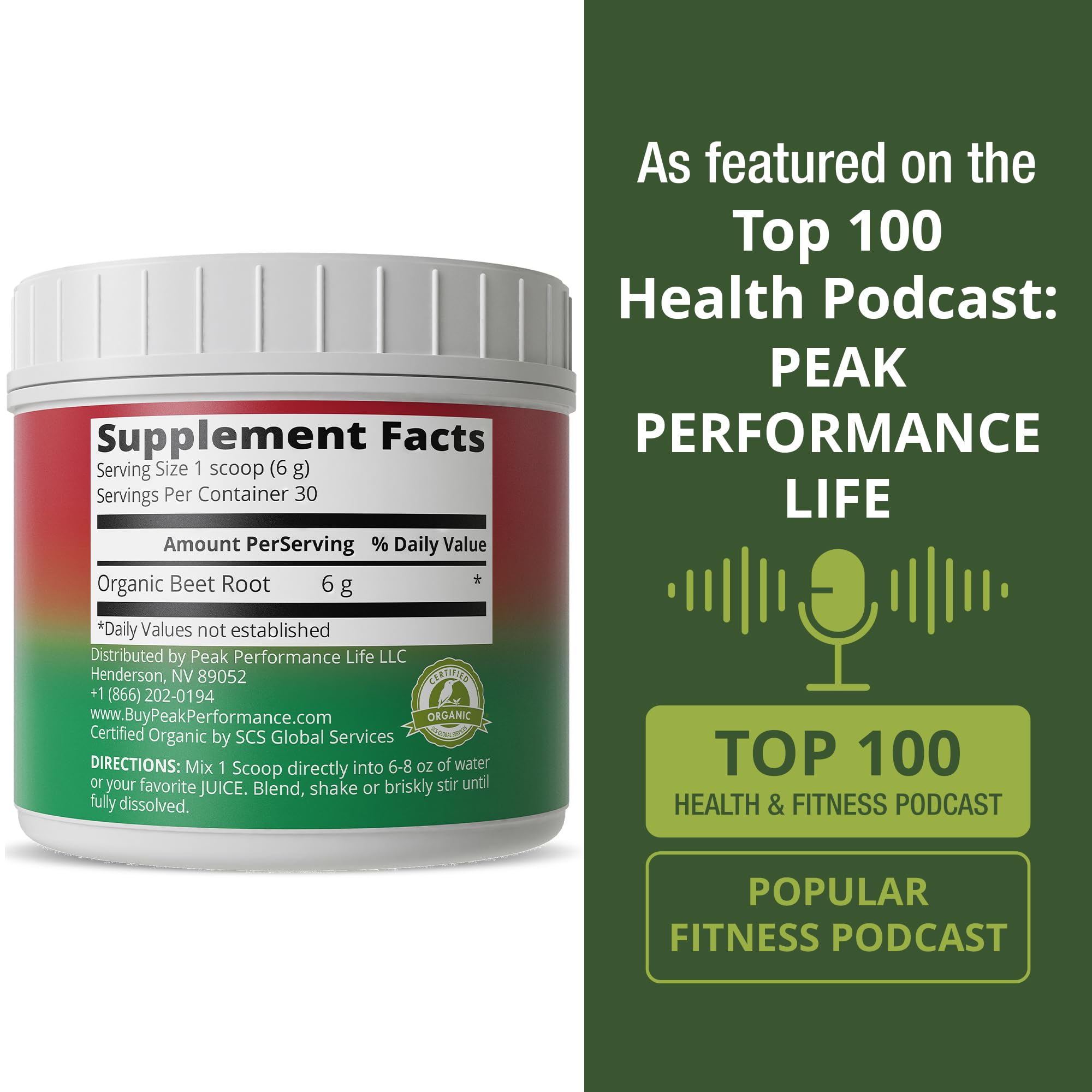 Peak Performance batido matutino con polvo de remolacha, aporta color y conveniencia