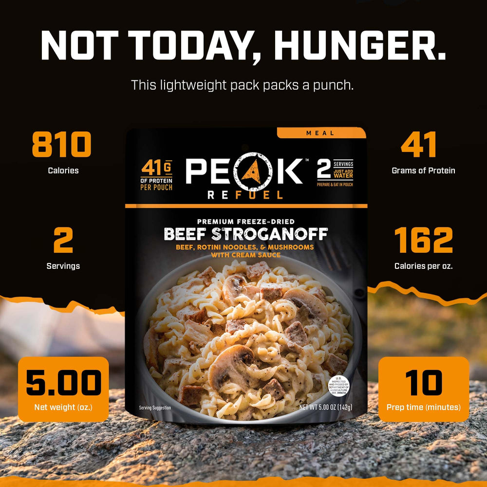 Peak Refuel plato rehidratado listo para comer y nutritivo