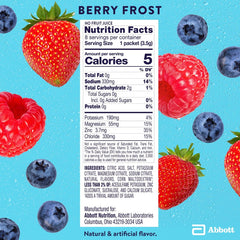 Pedialyte bebida preparada en vaso Berry Frost, refrescante y baja en calorías