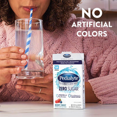 Pedialyte textura del polvo en primer plano, mezcla sin azúcar y sin colorantes