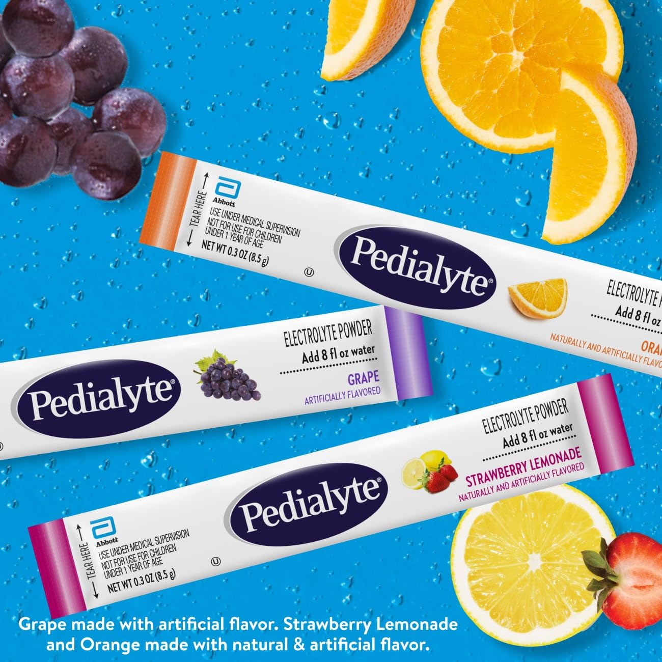 Pedialyte sobre individual listo para mezclar y llevar consigo