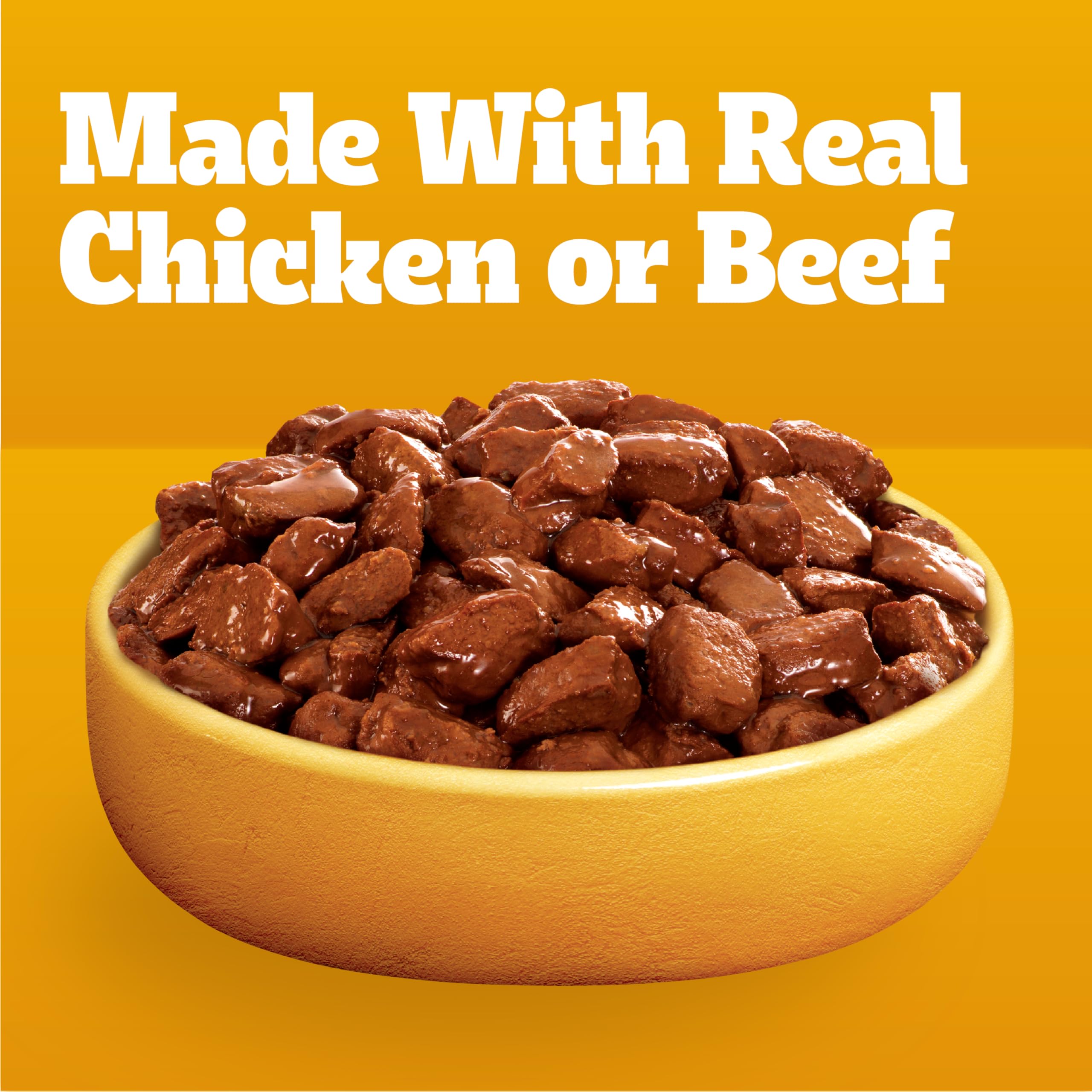 Pedigree como topper sobre croquetas añadiendo humedad y sabor