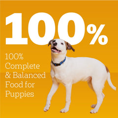 Pedigree nutrition label view showing ingredients and balanced puppy benefits