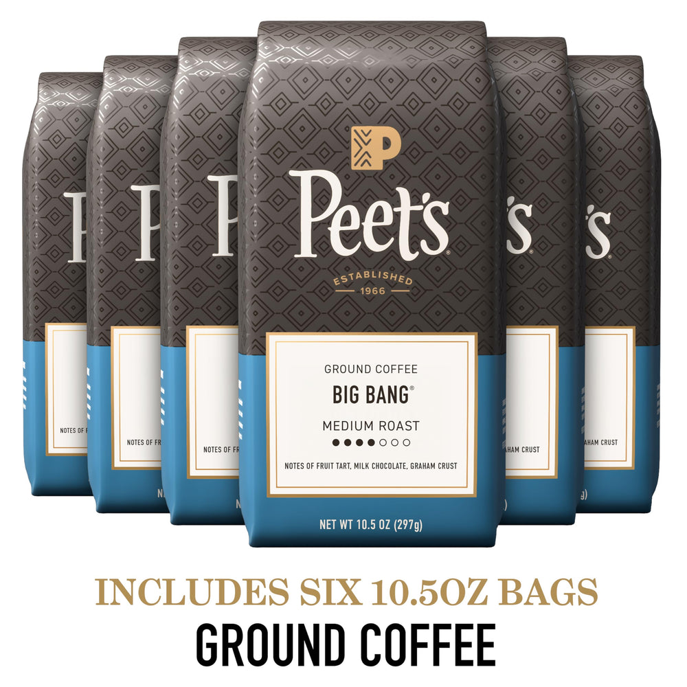 Peet's primer plano del café molido que revela textura y frescura aromática