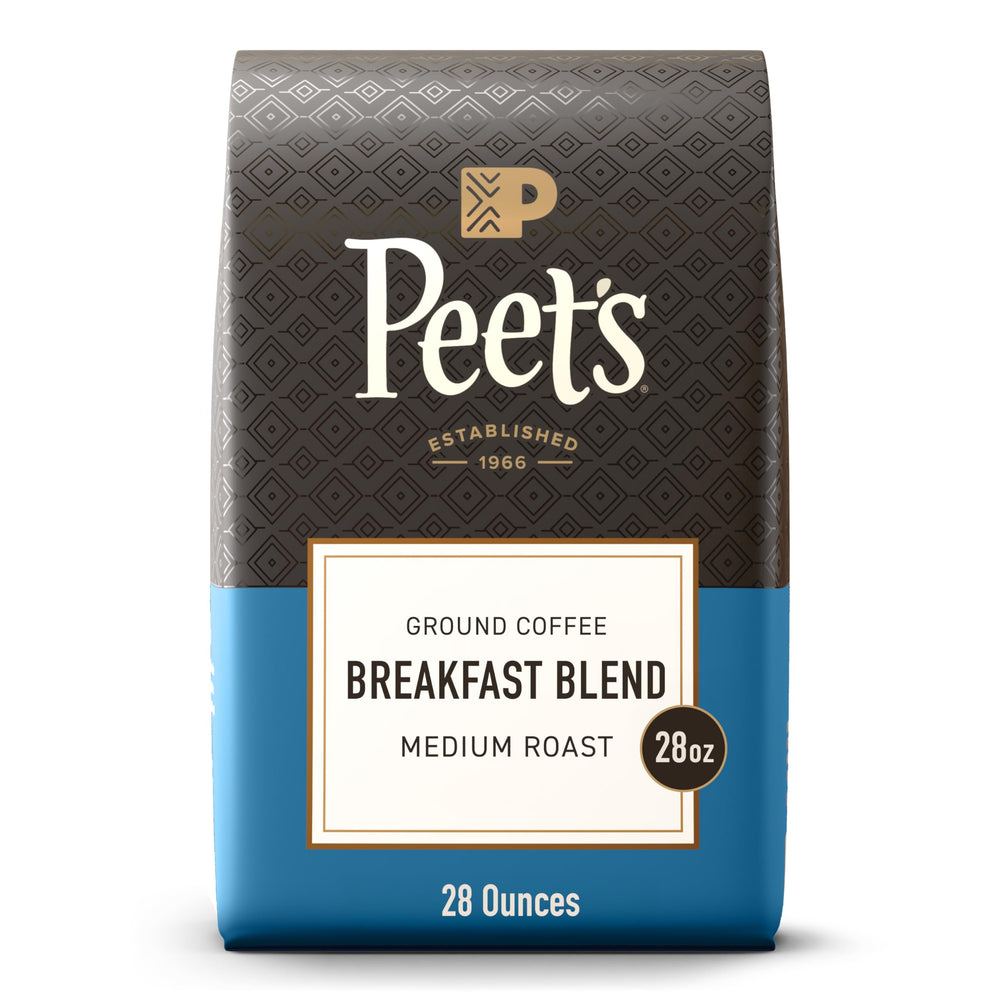 Peet's Coffee frente del paquete mostrando 28 oz y beneficios de sabor