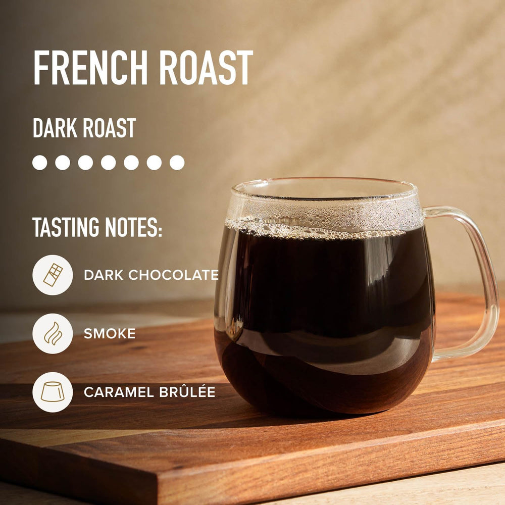 Peet's Coffee bolsa 28 oz al lado de una regla para comparar tamaño