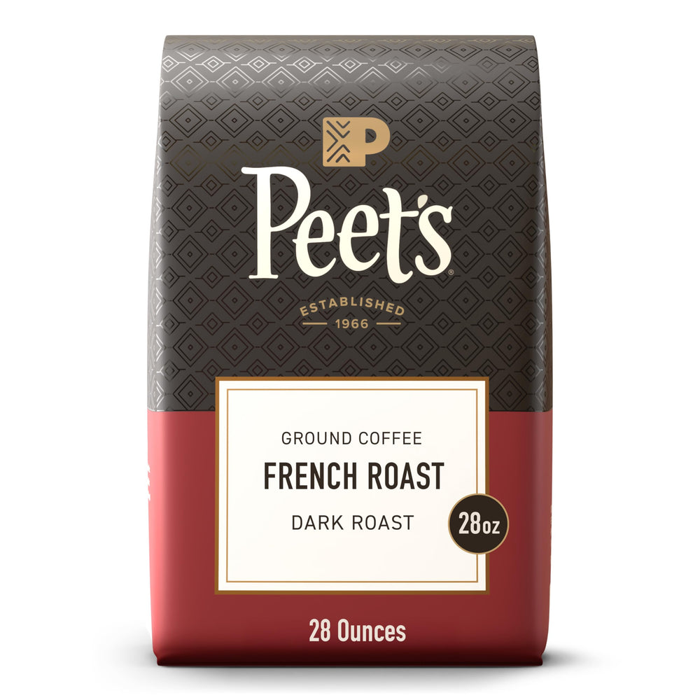 Peet's Coffee frente del paquete French Roast mostrando diseño y tamaño