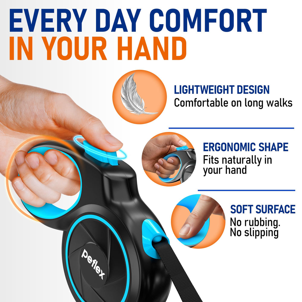 Peflex empuñadura ergonómica antideslizante para comodidad en paseos largos