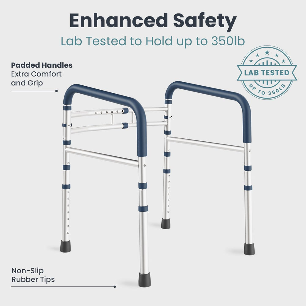 PELEGON width adjustment mechanism for fitting multiple toilet sizes