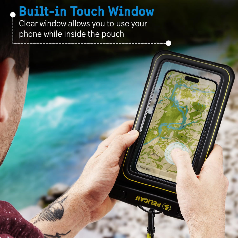 Pelican Marine side button access showing easy operation while protected