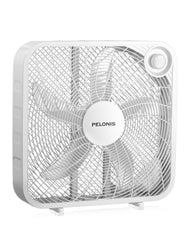 PELONIS ventilador de caja 20" frontal mostrando diseño y control eficiente