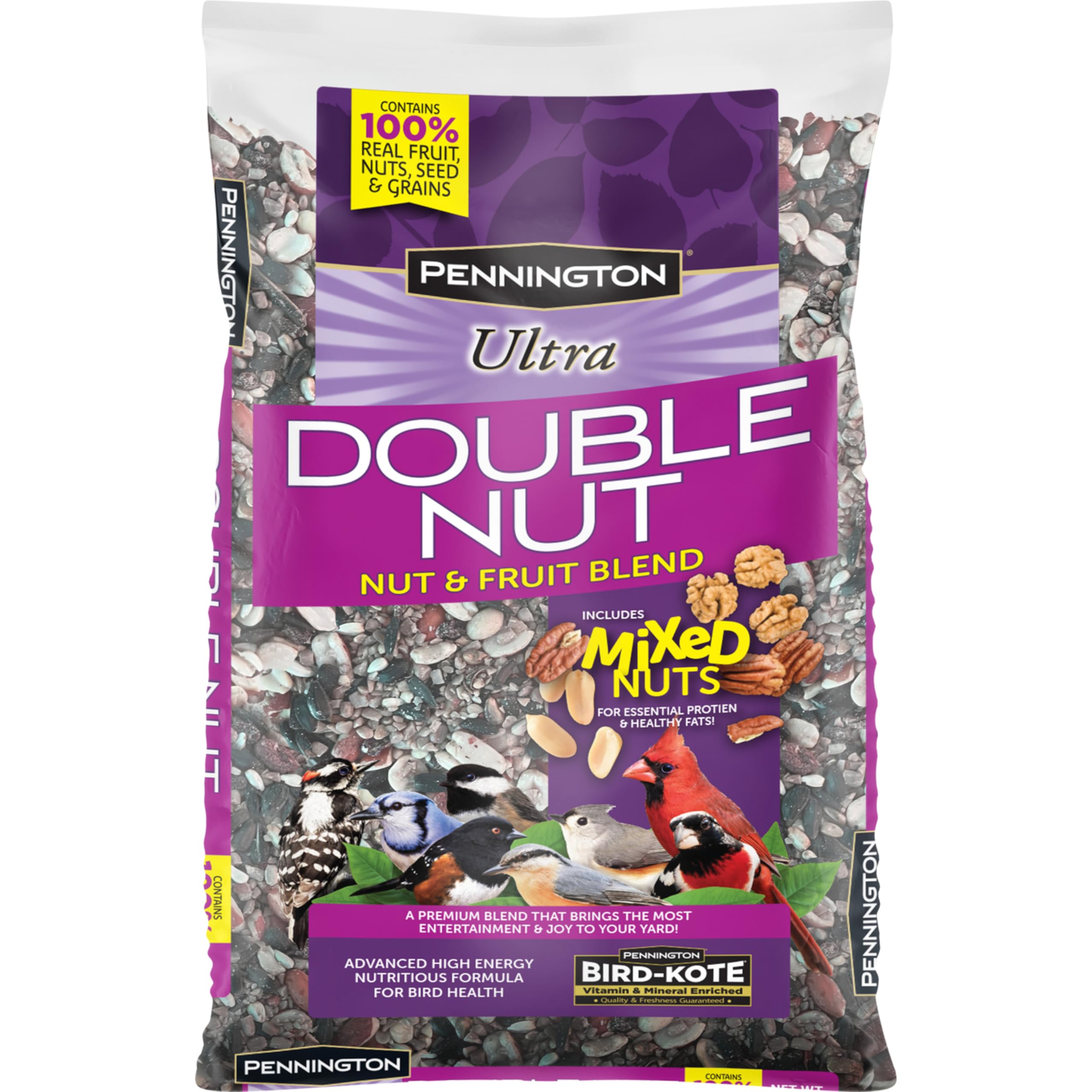 Pennington open bag spilling mix to show ingredient variety