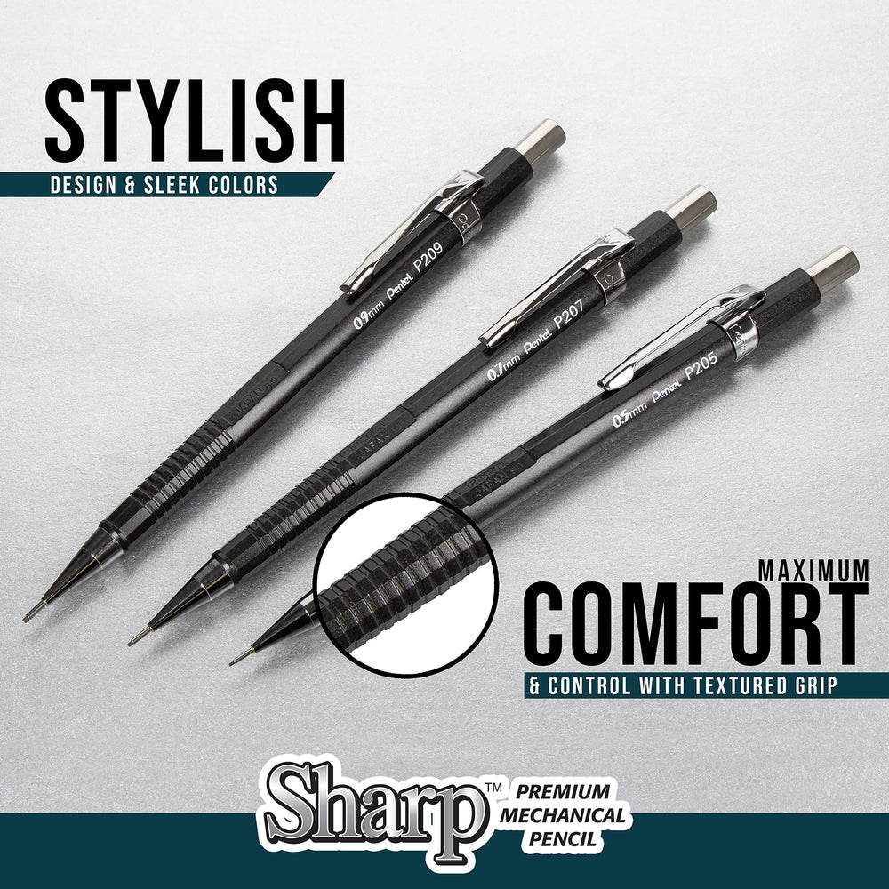 Detalle de la mina Super Hi-Polymer HB en Pentel para trazo oscuro y resistente