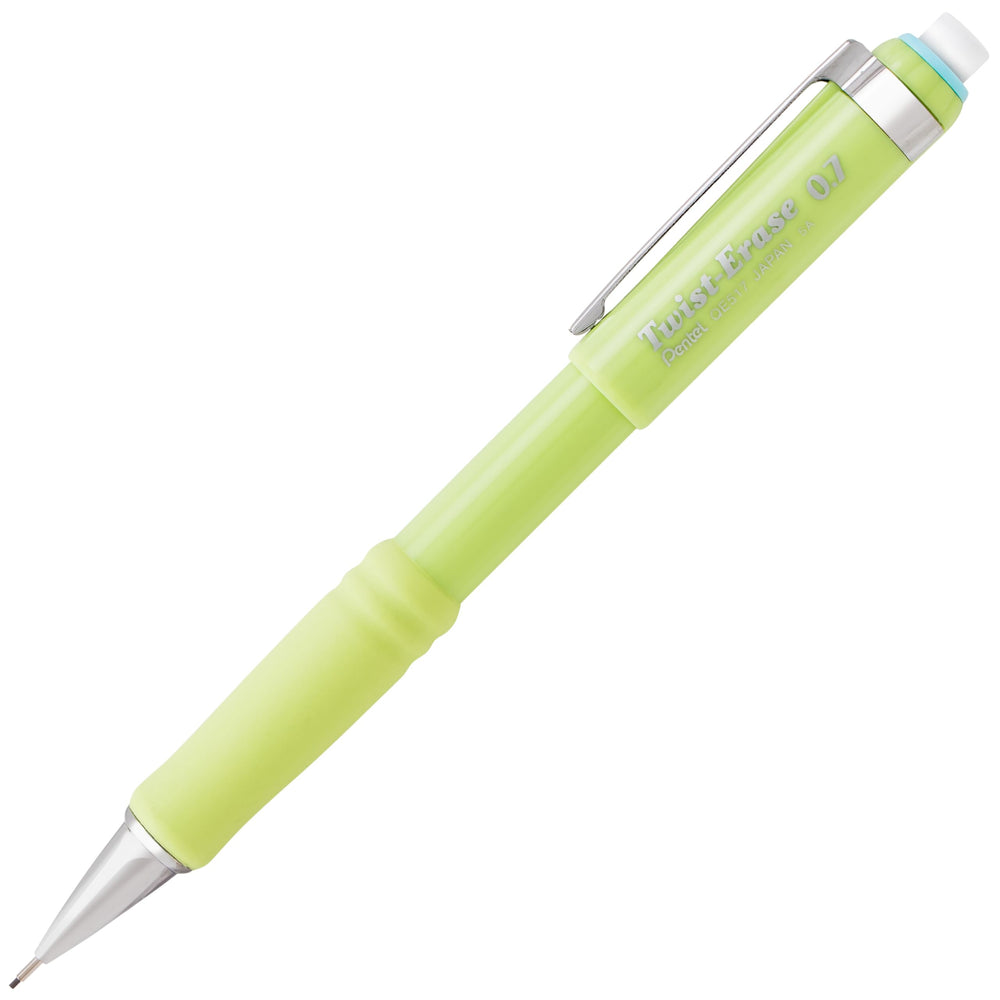 Pentel Twist-Erase III primer plano del borrador twist-up mostrando correcciones limpias