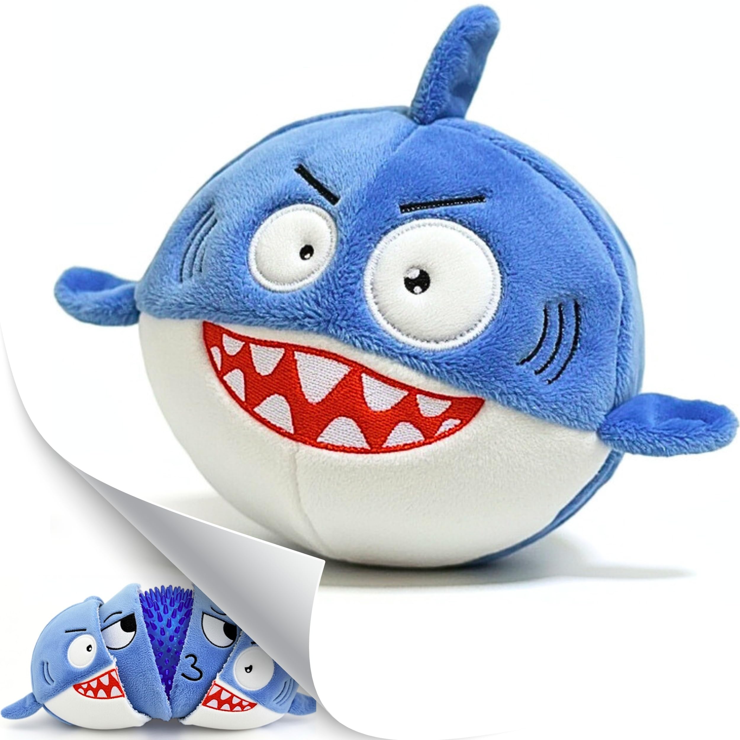 PeppyPawz Sharky frontal en caja mostrando regalo listo