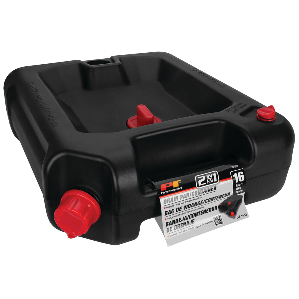 Performance Tool being carried and poured safely for easy used-oil transport