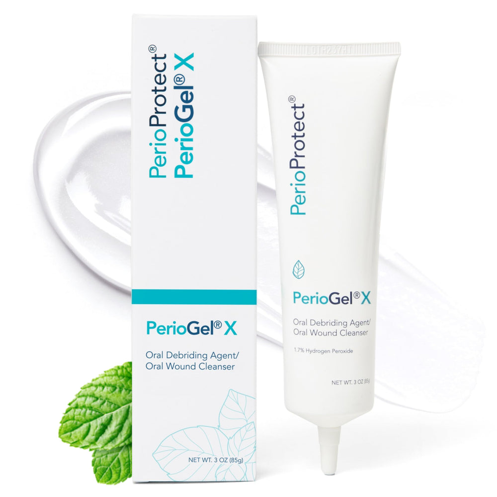 Perio Protect envase PerioGelX frontal mostrando presentación y beneficio