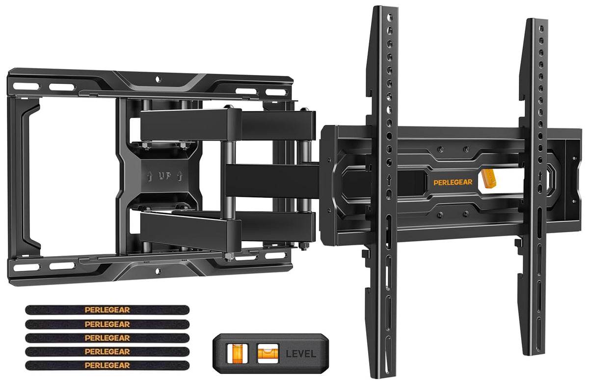 Perlegear front view mounted TV showing slim profile and space savings