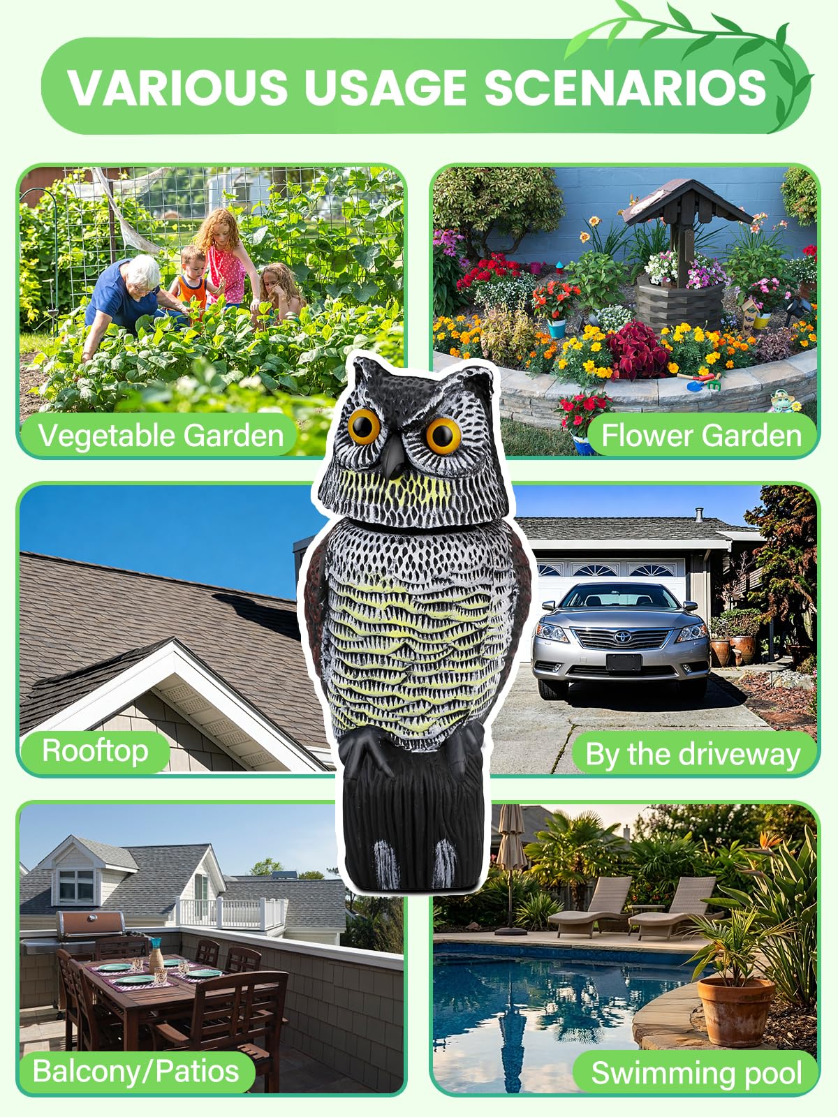 Pestvanish rotating head in motion demonstrates wind-activated deterrent