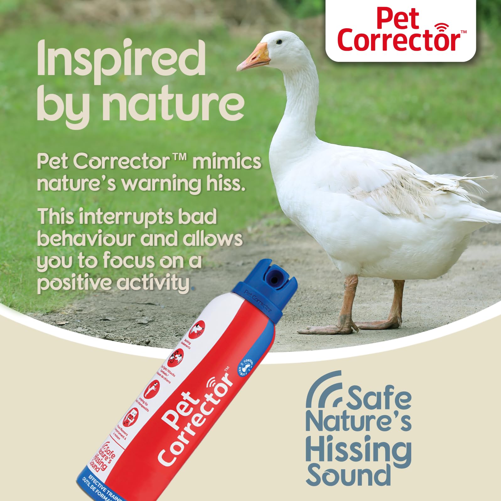 Pet Corrector usado en parque para interrumpir ladrido y reenfocar atención