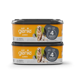 Pet Genie embalaje frontal mostrando los dos cartuchos y beneficios antiolor