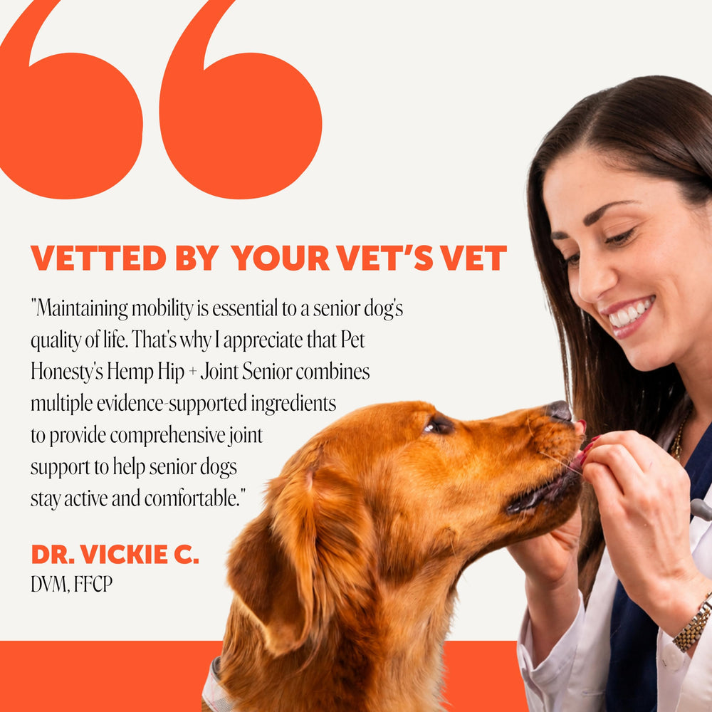Pet Honesty etiqueta con lista de ingredientes clave y respaldo veterinario