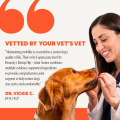 Pet Honesty etiqueta con lista de ingredientes clave y respaldo veterinario