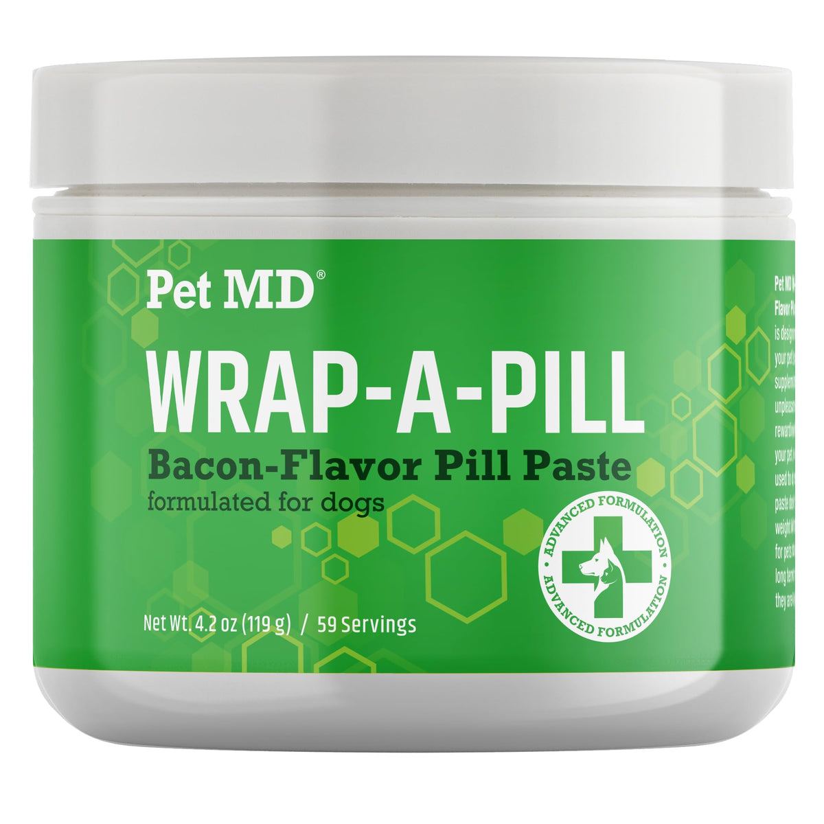 Pet MD envase frontal mostrando el producto y ventaja de uso fácil