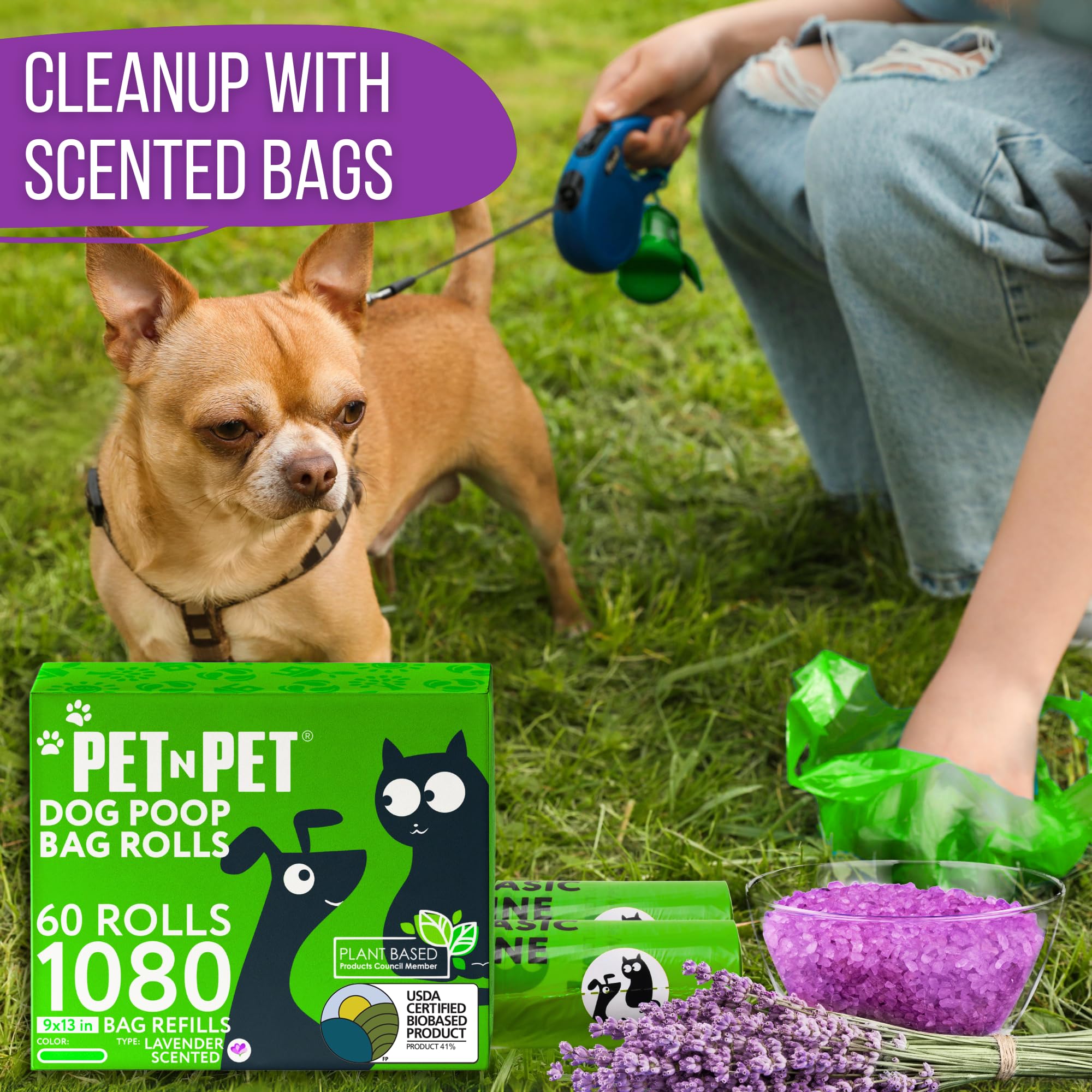 PET N PET etiqueta con aroma lavanda que reduce olores