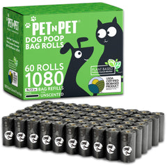 PET N PET front packaging showing 1080-count and black bags for value